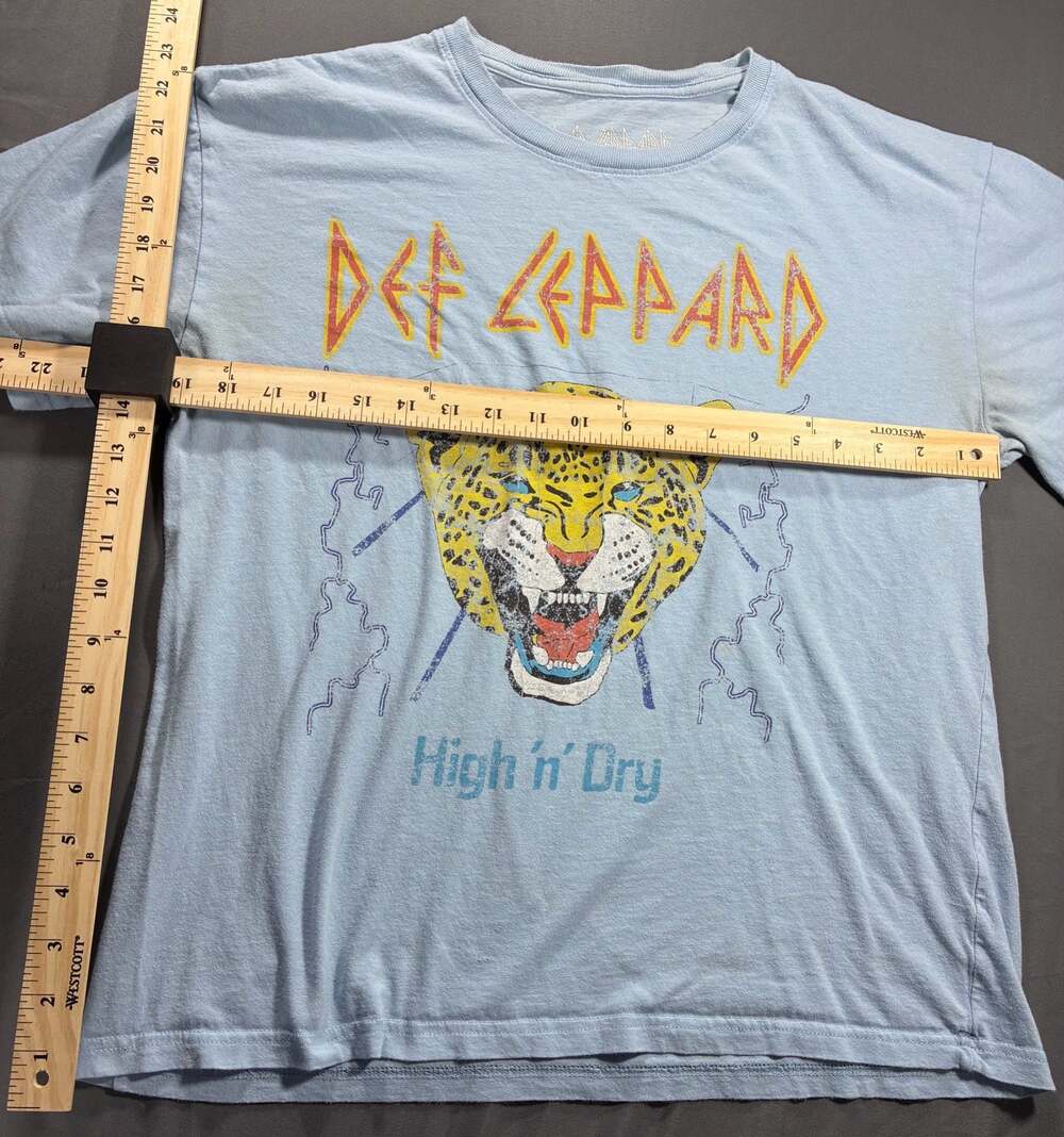 Def Leppard High 'n' Dry Graphic T-Shirt Light Blue